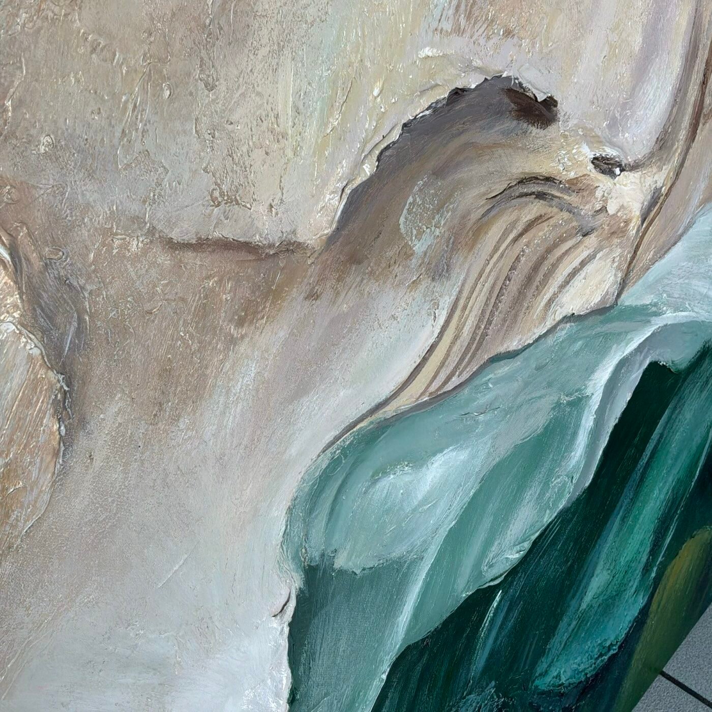 Detail van een acrylschilderij
